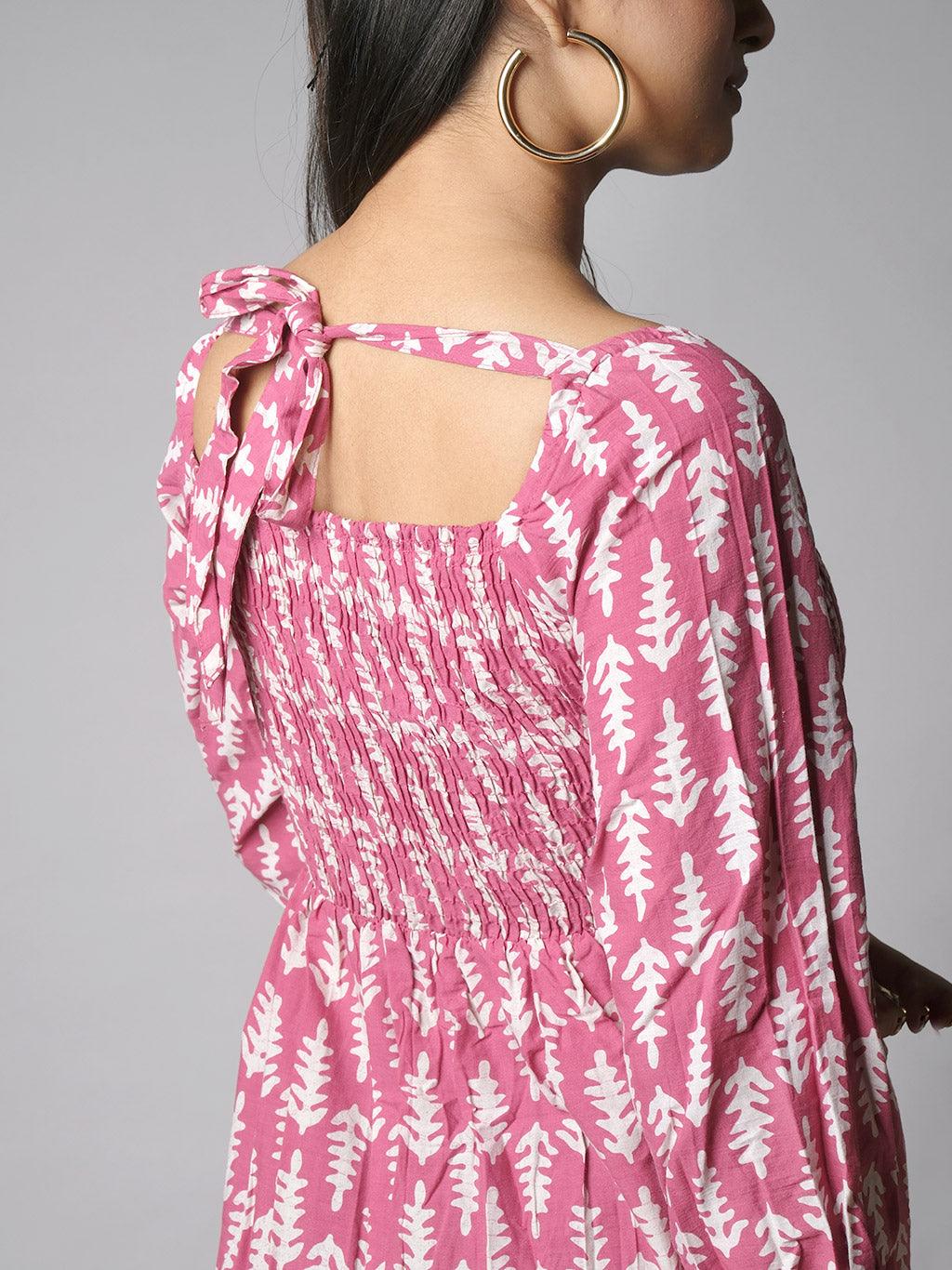 Ekisha's women printed rani cotton shiffli midi dress - Ekisha