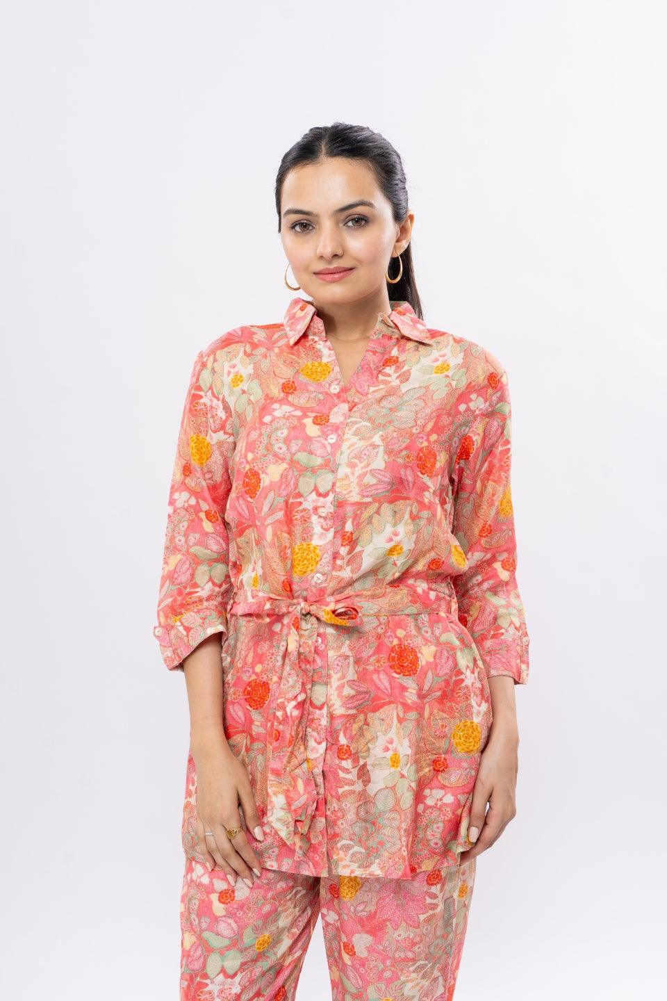 Ekisha's women muslin printed multicolor co-ord set - Ekisha