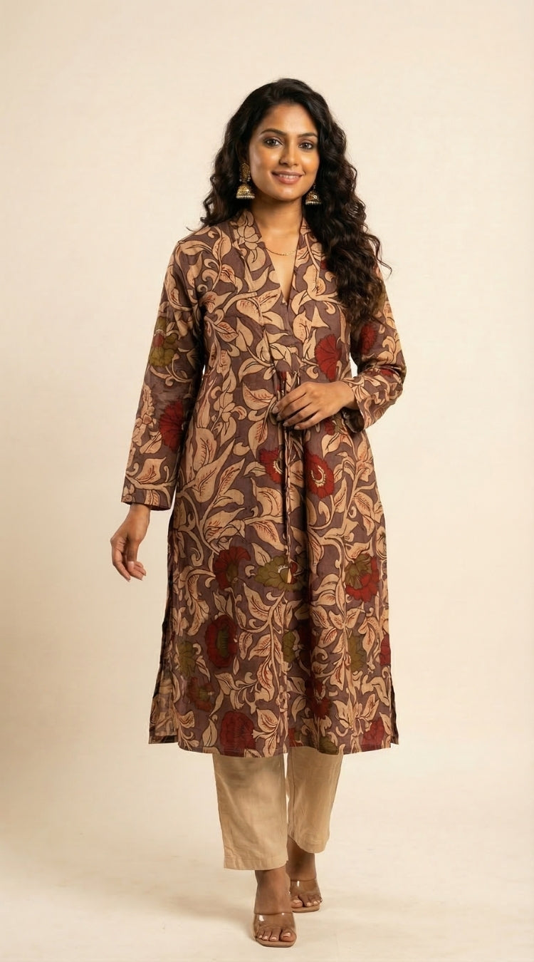 Women printed pure cotton co-ord set comfortable cotton lounge wear outfit, front view