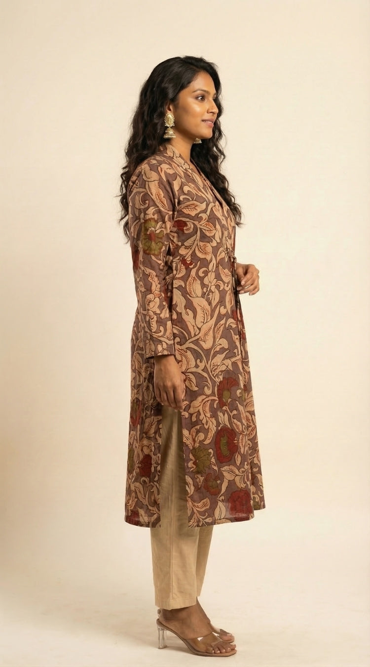 Women printed pure cotton co-ord set comfortable cotton lounge wear outfit, side view