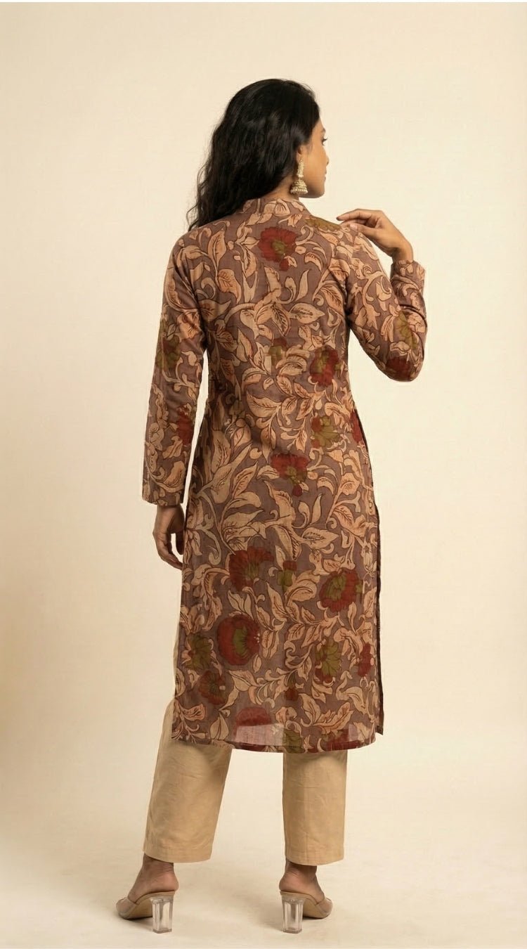 Women printed pure cotton co-ord set comfortable cotton lounge wear outfit, back view