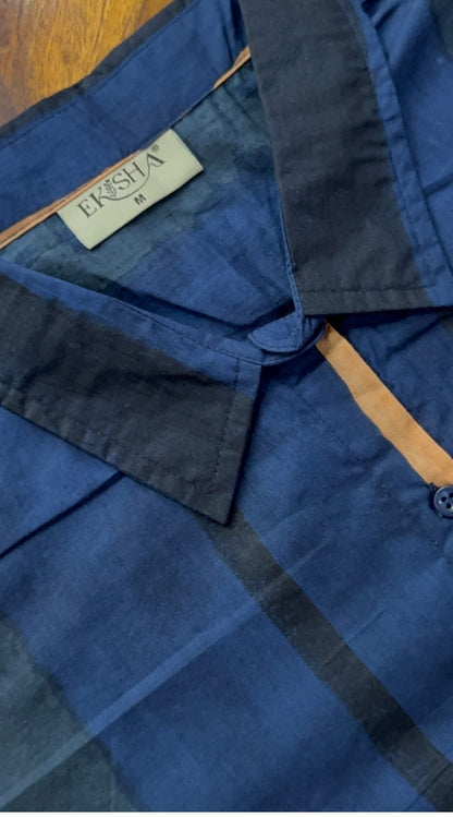 Women Pure Cotton Multicolor stripes printed relaxed fit shirt, detailed view