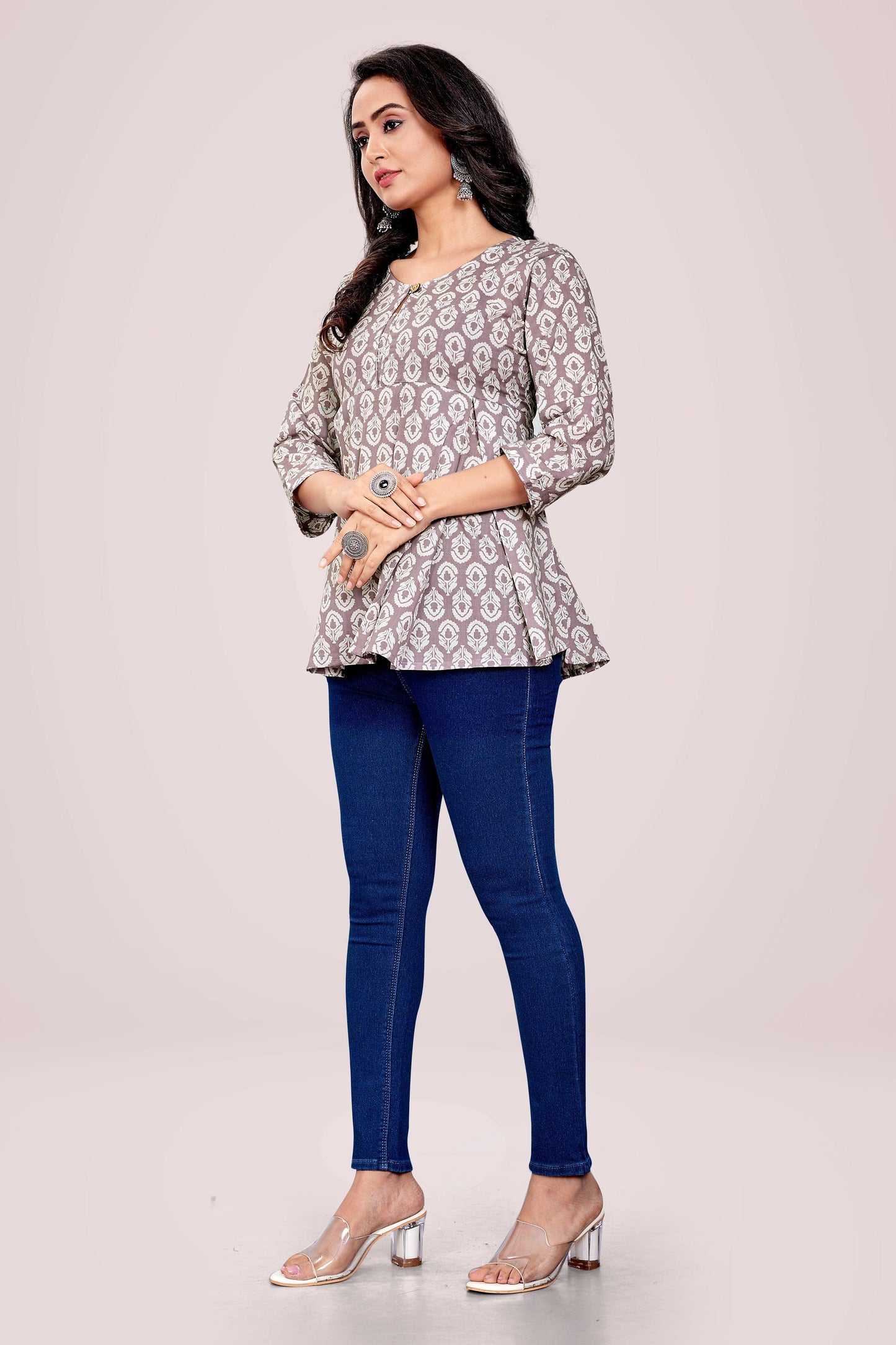 Ekisha's women printed paisley multicolor cotton tunic top short kurti - Ekisha