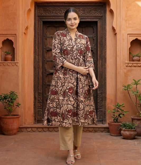 Multicolor Women Printed Pure Cotton Co-Ord Set, front view