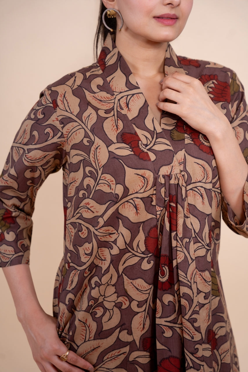 Multicolor Women Printed Pure Cotton Co-Ord Set, detailed view