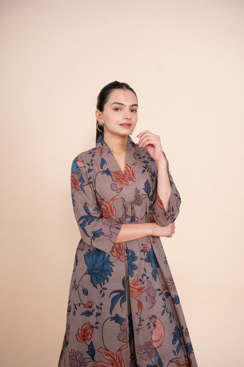 Multicolor Designer Women Printed Pure Cotton Co-Ord Set, front view 5