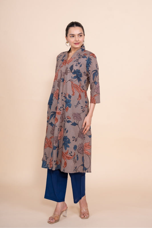 Multicolor Designer Women Printed Pure Cotton Co-Ord Set, front view 6