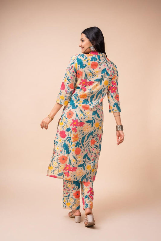 Ekisha's women multicolor floral printed cotton co-ord set lounge wear - Ekisha